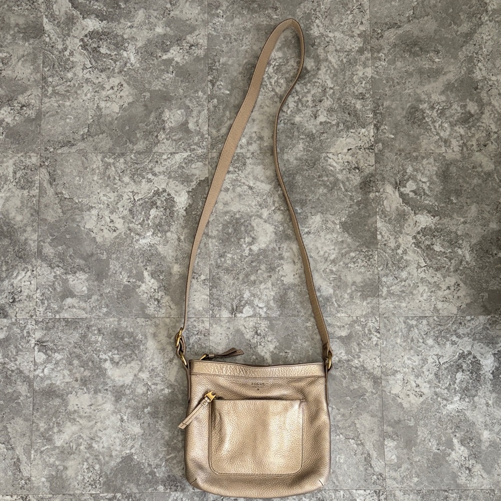 Fossil Crossbody Bag Metallic Gold